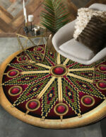 naumaddic arts red native american design round carpet