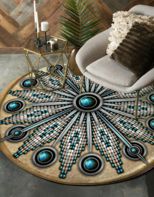 naumaddic arts white native american design round carpet 1
