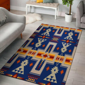 navy tribe design native american area rug 1