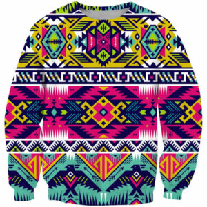 neon colors pattern native american 3d sweatshirt 1