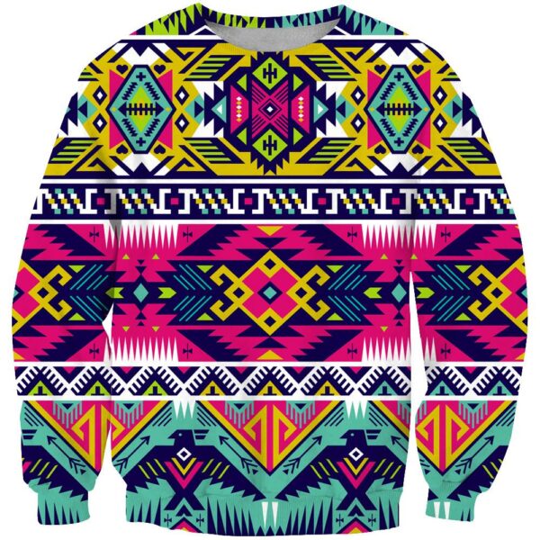 neon colors pattern native american 3d sweatshirt