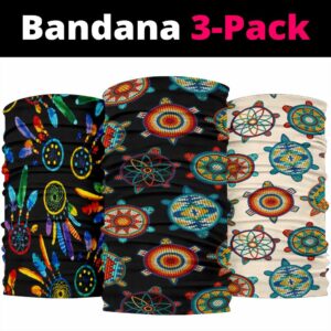 neon feather dreamcatchers native american bandana 3 pack