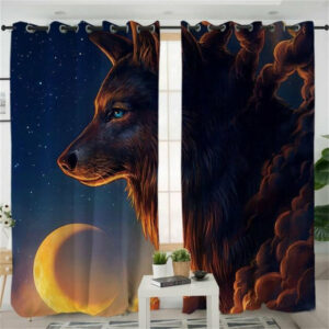 night guardian wolf could native american design window living room curtain 1