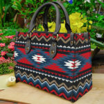 ornamental pattern native leather bag