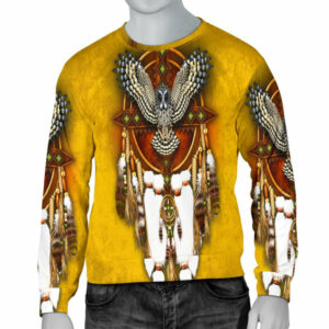 owl dreamcatcher yello native american 3d sweatshirt 1