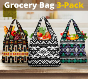 pattern grocery bag 3 pack set 26 1