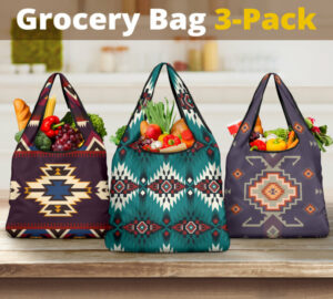 pattern grocery bag 3 pack set 30 1