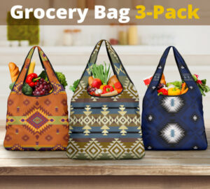 pattern grocery bag 3 pack set 31 2