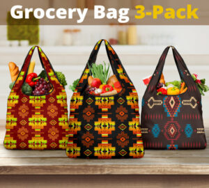 pattern grocery bag 3 pack set 31 5