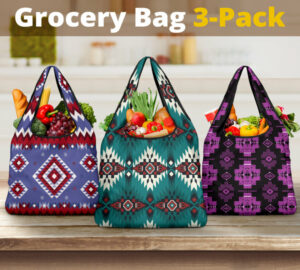 pattern grocery bag 3 pack set 32 1