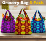 pattern grocery bag 3 pack set 37