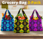pattern grocery bag 3 pack set 38