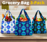 pattern grocery bag 3 pack set 41
