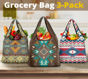 pattern grocery bag 3 pack set 50 1