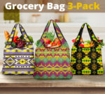 pattern grocery bag 3 pack set 51