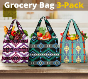 pattern grocery bag 3 pack set 53 5