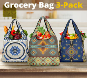 pattern grocery bag 3 pack set 54