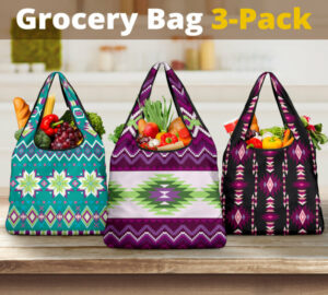 pattern grocery bag 3 pack set 55 1