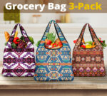 pattern grocery bag 3 pack set 58