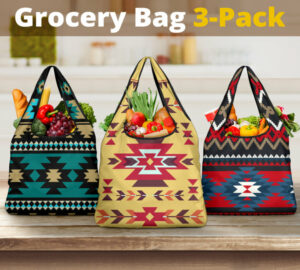 pattern grocery bag 3 pack set 6 1