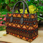 pattern mandala native leather bag