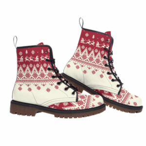 pattern native leather martin short boots 10