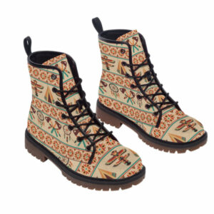 pattern native leather martin short boots 2