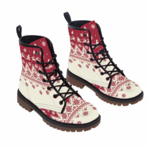 pattern native leather martin short boots