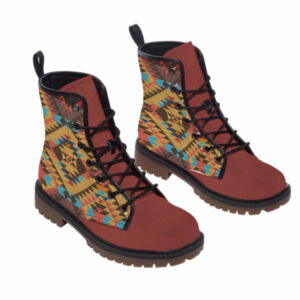pattern native leather martin short boots 7