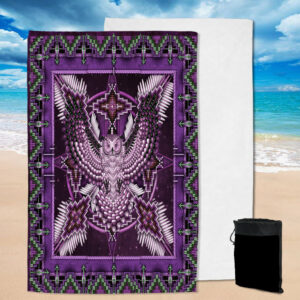 pbt 0002 pattern mandala purple thunderbird pool beach towel