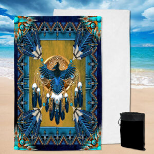 pbt 0020 thunderbird mandala blue pool beach towel