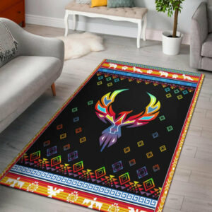 phoenix rising native american design area rug v2 1