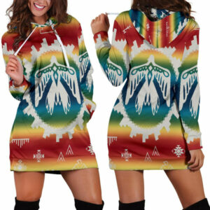 phoenix rising native american hoodie dress 1