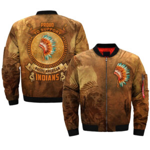proud to support native american indians bomber jacket jknative 0070