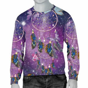 purple galaxy dreamcatcher native american 3d sweatshirt 1