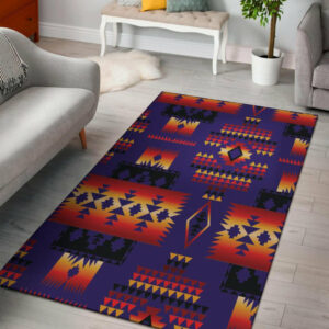 purple native tribes pattern native american area rug 1