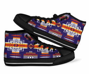 purple tribal native american high top shoes 1