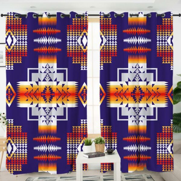 purple tribes pattern native american living room curtain