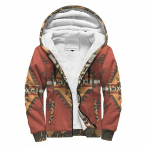 red native american 3d sherpa hoodie