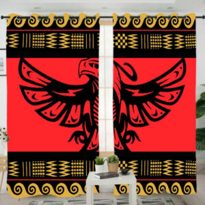 red thunderbird native american living room curtain 1