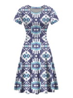 rnd0005 native tribes pattern round neck dress