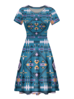 rnd0006 native tribes pattern round neck dress