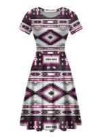 rnd0007 native tribes pattern round neck dress