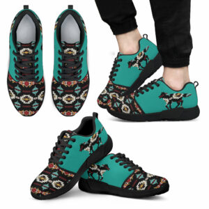 running wolf turquoise athletic sneakers