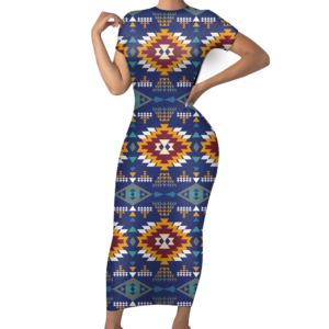 sbd0001 pattern native short sleeved body dress 1