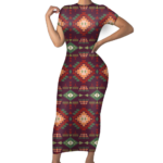 sbd0001 pattern native short sleeved body dress