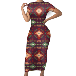 sbd0001 pattern native short sleeved body dress