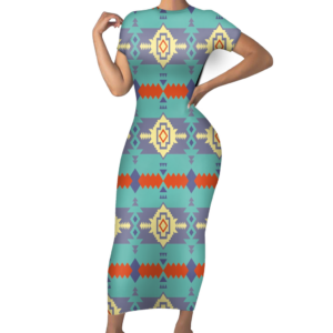 sbd0003 pattern native short sleeved body dress