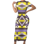 sbd0005 pattern native short sleeved body dress