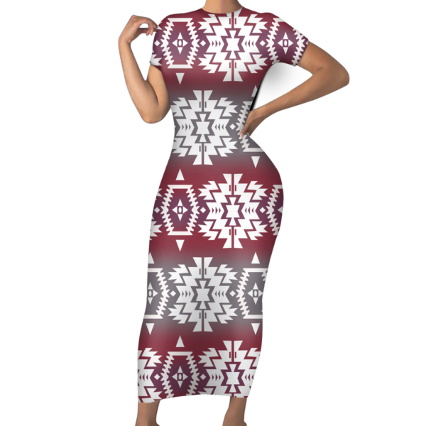 sbd0006 pattern native short sleeved body dress